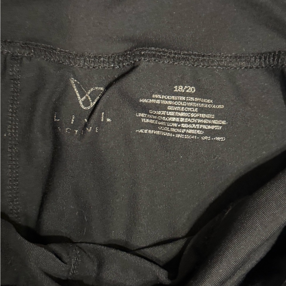 LIVI Active Black Leggings w/ Blue Accents & Zipper Pockets – 18/20 - Picture 5 of 5